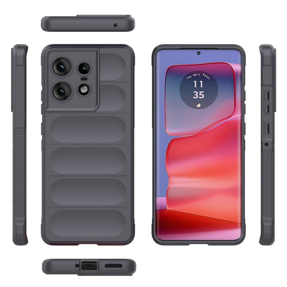 For Motorola Edge 50 Pro 5G Global Magic Shield TPU + Flannel Phone Case(Dark Grey)