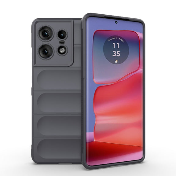 For Motorola Edge 50 Pro 5G Global Magic Shield TPU + Flannel Phone Case(Dark Grey)