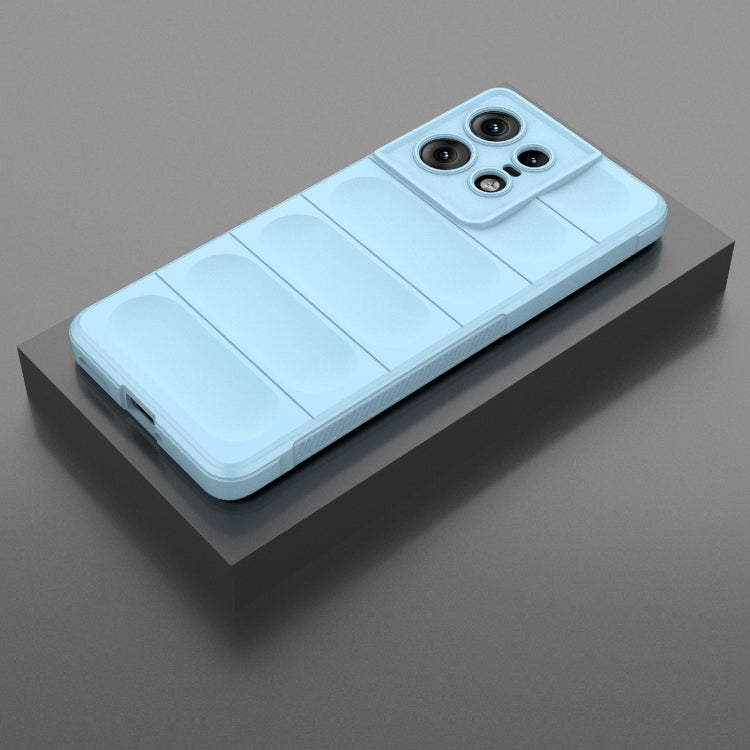 For Motorola Edge 50 Pro 5G Global Magic Shield TPU + Flannel Phone Case(Light Blue)