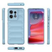 For Motorola Edge 50 Pro 5G Global Magic Shield TPU + Flannel Phone Case(Light Blue)