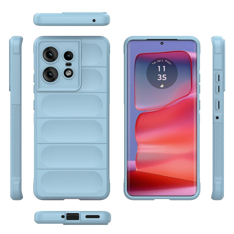 For Motorola Edge 50 Pro 5G Global Magic Shield TPU + Flannel Phone Case(Light Blue)