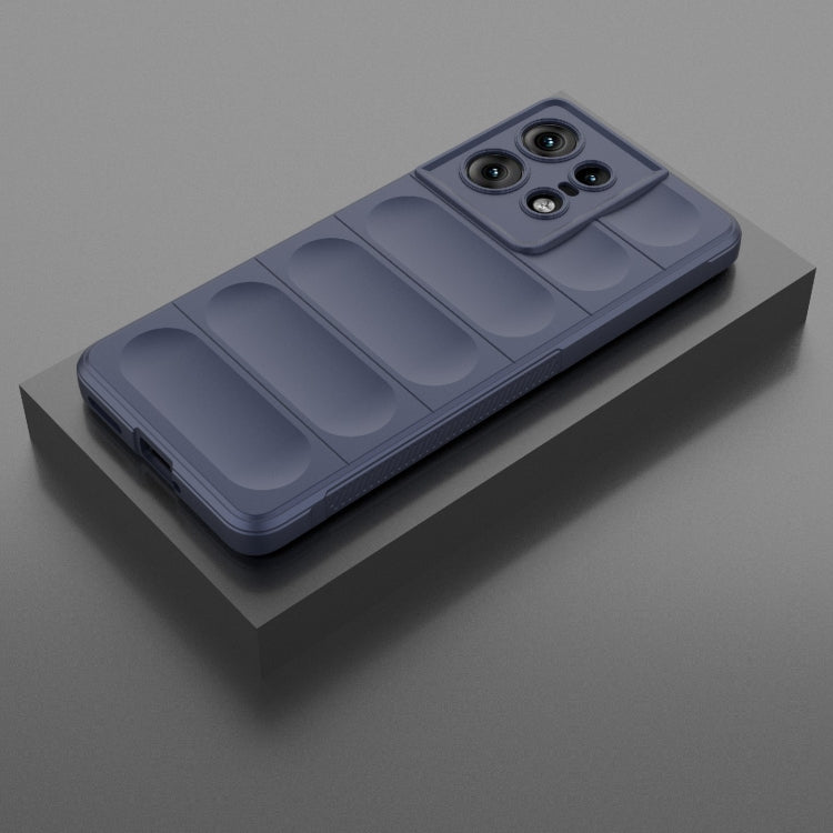 For Motorola Edge 50 Pro 5G Global Magic Shield TPU + Flannel Phone Case(Dark Blue)