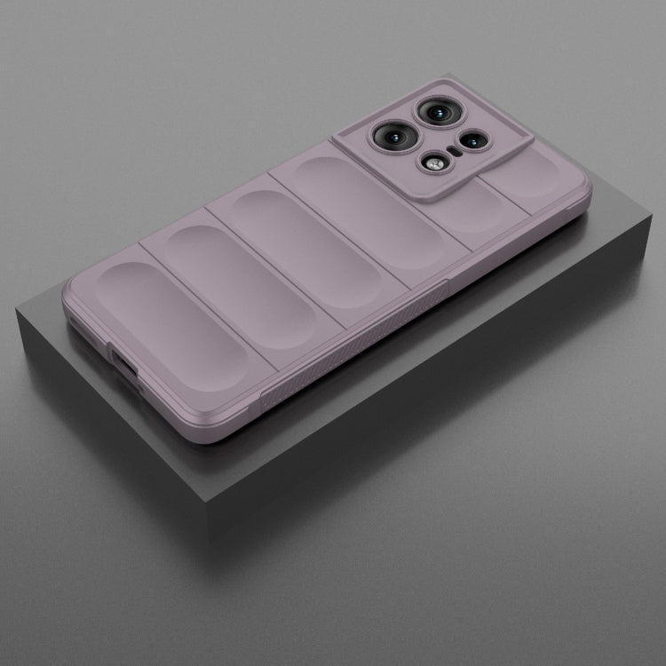 For Motorola Edge 50 Pro 5G Global Magic Shield TPU + Flannel Phone Case(Purple)