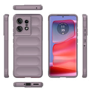 For Motorola Edge 50 Pro 5G Global Magic Shield TPU + Flannel Phone Case(Purple)