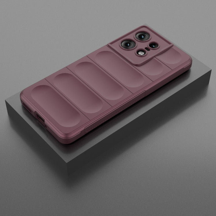 For Motorola Edge 50 Pro 5G Global Magic Shield TPU + Flannel Phone Case(Wine Red)