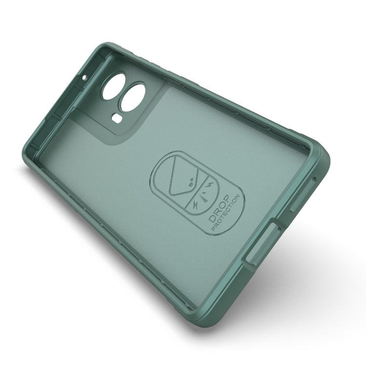 For Motorola Edge 50 Fusion 5G Global Magic Shield TPU + Flannel Phone Case(Black)