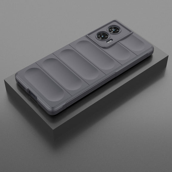 For Motorola Edge 50 Fusion 5G Global Magic Shield TPU + Flannel Phone Case(Dark Grey)