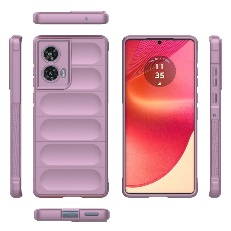 For Motorola Edge 50 Fusion 5G Global Magic Shield TPU + Flannel Phone Case(Purple)