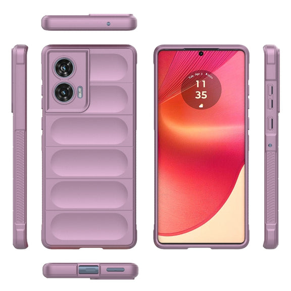 For Motorola Edge 50 Fusion 5G Global Magic Shield TPU + Flannel Phone Case(Purple)