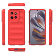 For Motorola Edge 50 Neo Magic Shield TPU + Flannel Phone Case(Red)
