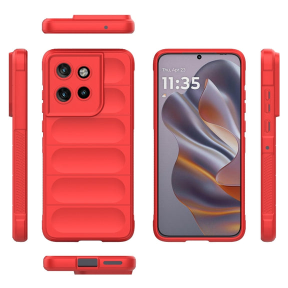 For Motorola Edge 50 Neo Magic Shield TPU + Flannel Phone Case(Red)