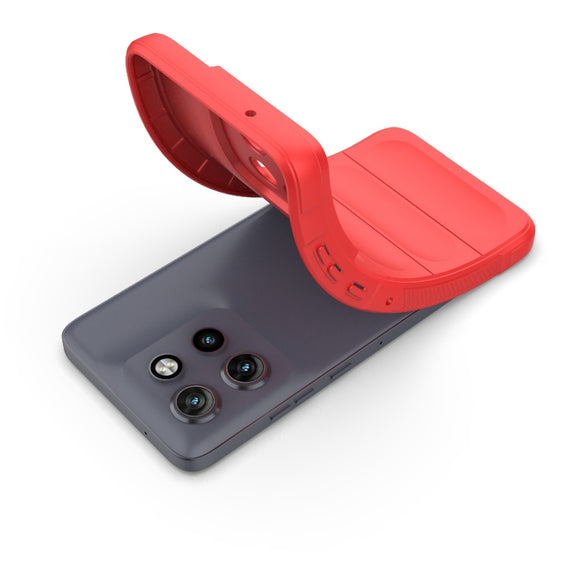 For Motorola Edge 50 Neo Magic Shield TPU + Flannel Phone Case(Red)