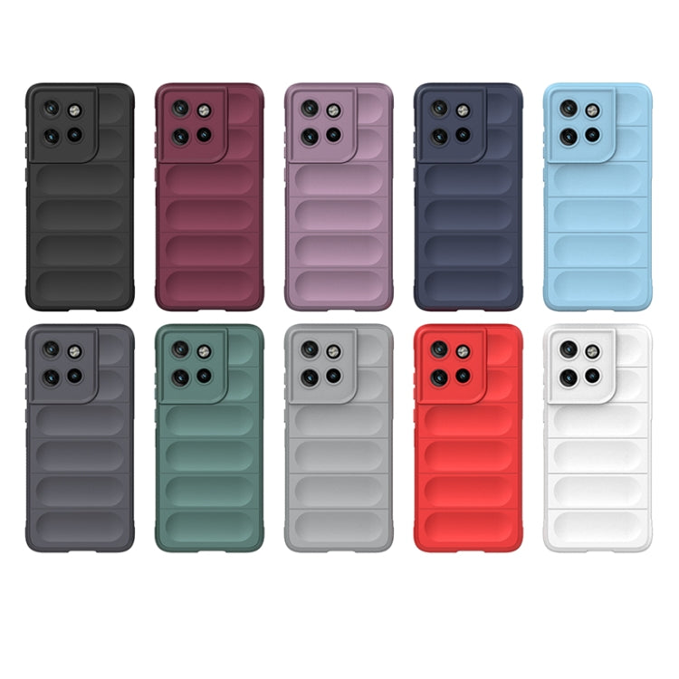 For Motorola Edge 50 Neo Magic Shield TPU + Flannel Phone Case(Dark Blue)