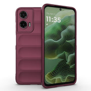 For Motorola Moto G35 5G Global Magic Shield TPU + Flannel Phone Case(Wine Red)