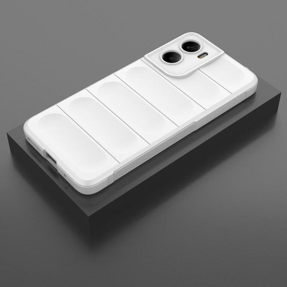 For Motorola Moto G05 4G / E15 Magic Shield TPU + Flannel Phone Case(White)