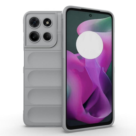 For Motorola Moto G15 4G Global Magic Shield TPU + Flannel Phone Case(Grey)