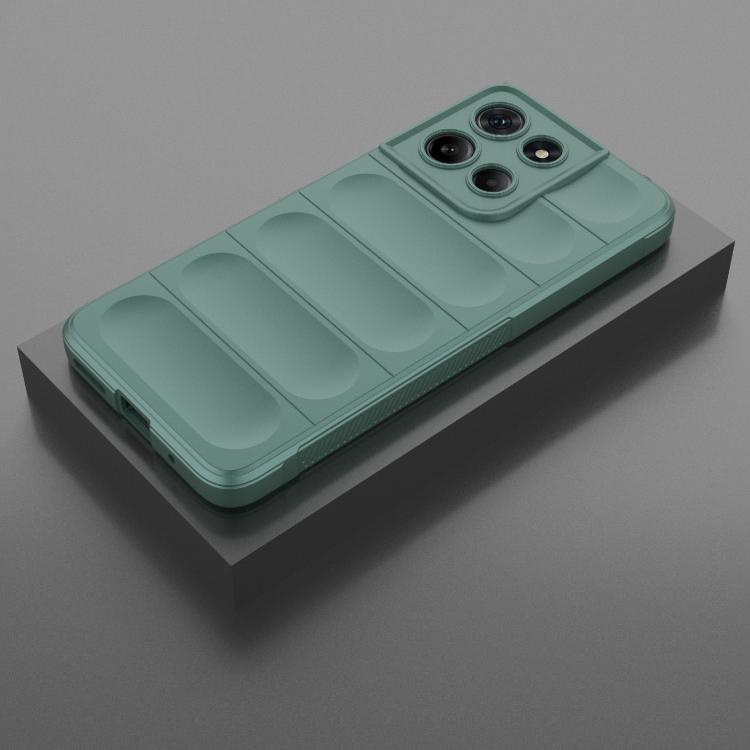 For Motorola Moto G15 4G Global Magic Shield TPU + Flannel Phone Case(Dark Green)