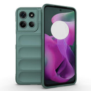 For Motorola Moto G15 4G Global Magic Shield TPU + Flannel Phone Case(Dark Green)