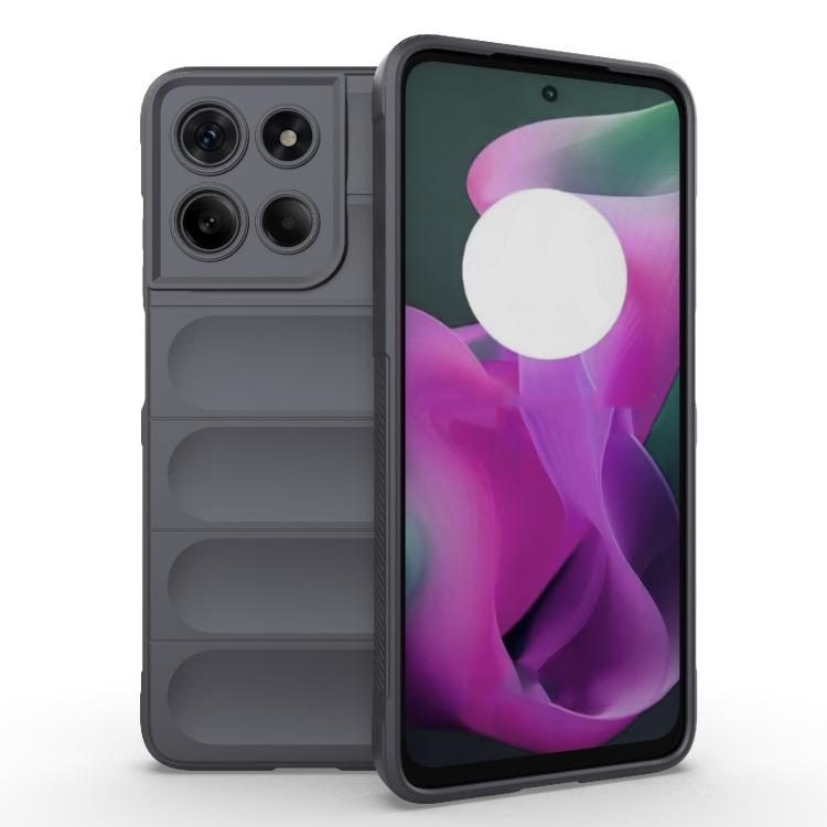For Motorola Moto G15 4G Global Magic Shield TPU + Flannel Phone Case(Dark Grey)