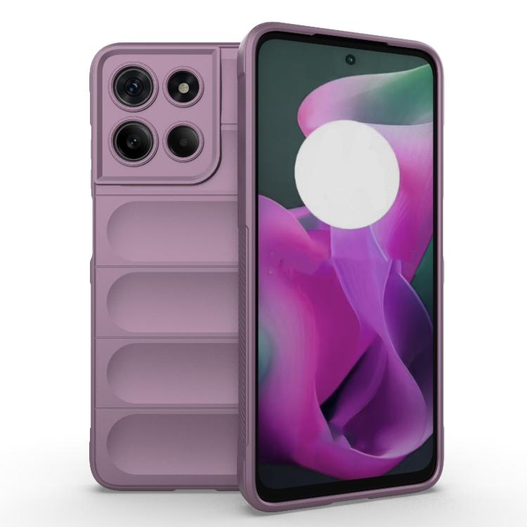 For Motorola Moto G15 4G Global Magic Shield TPU + Flannel Phone Case(Purple)