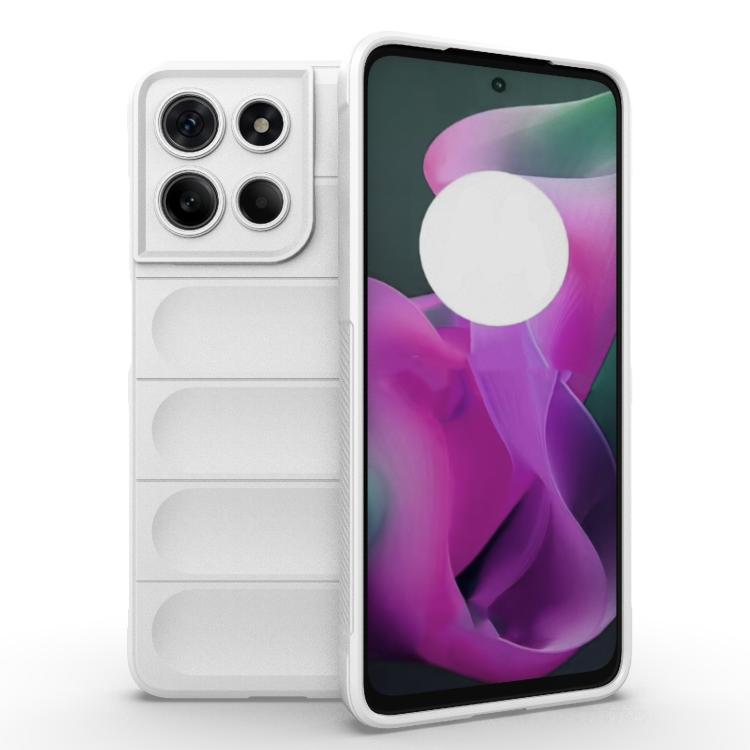 For Motorola Moto G15 4G Global Magic Shield TPU + Flannel Phone Case(White)