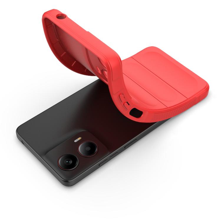 For Motorola Moto G24 4G Global Magic Shield TPU + Flannel Phone Case(Red)