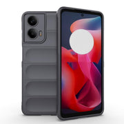 For Motorola Moto G24 4G Global Magic Shield TPU + Flannel Phone Case(Dark Grey)
