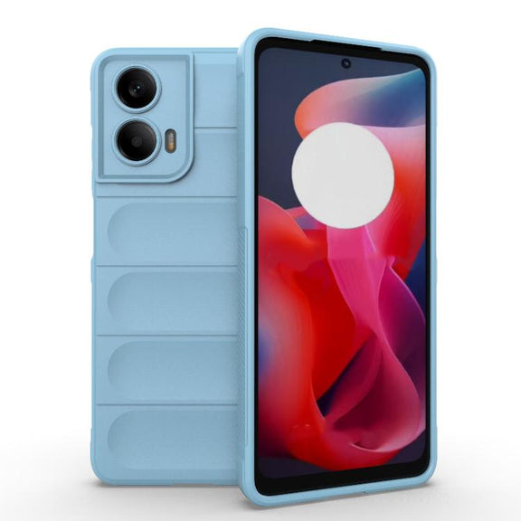 For Motorola Moto G24 4G Global Magic Shield TPU + Flannel Phone Case(Light Blue)