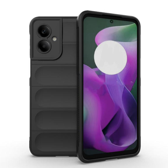 For Motorola Moto G55 5G Global Magic Shield TPU + Flannel Phone Case(Black)