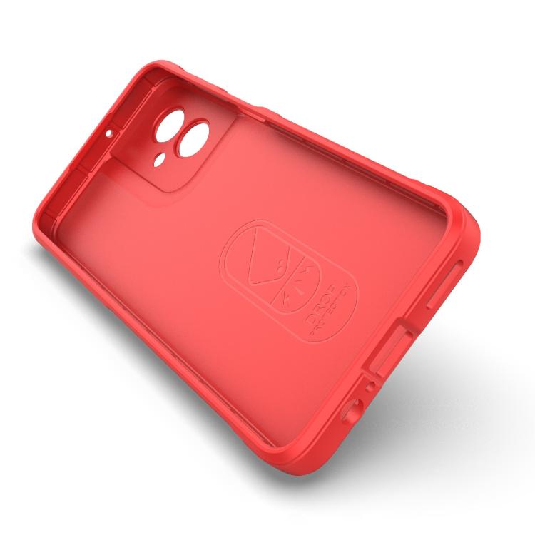 For Motorola Moto G55 5G Global Magic Shield TPU + Flannel Phone Case(Red)