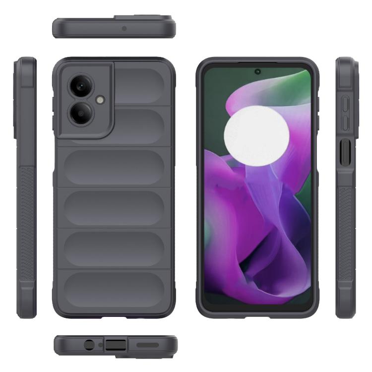 For Motorola Moto G55 5G Global Magic Shield TPU + Flannel Phone Case(Dark Grey)