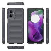 For Motorola Moto G55 5G Global Magic Shield TPU + Flannel Phone Case(Dark Grey)