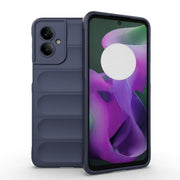 For Motorola Moto G55 5G Global Magic Shield TPU + Flannel Phone Case(Dark Blue)