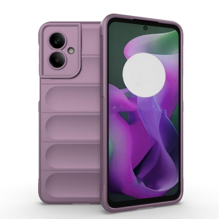 For Motorola Moto G55 5G Global Magic Shield TPU + Flannel Phone Case(Purple)