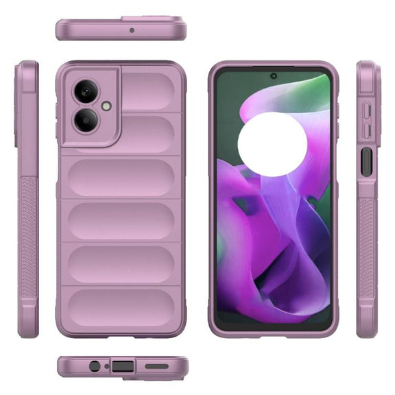 For Motorola Moto G55 5G Global Magic Shield TPU + Flannel Phone Case(Purple)