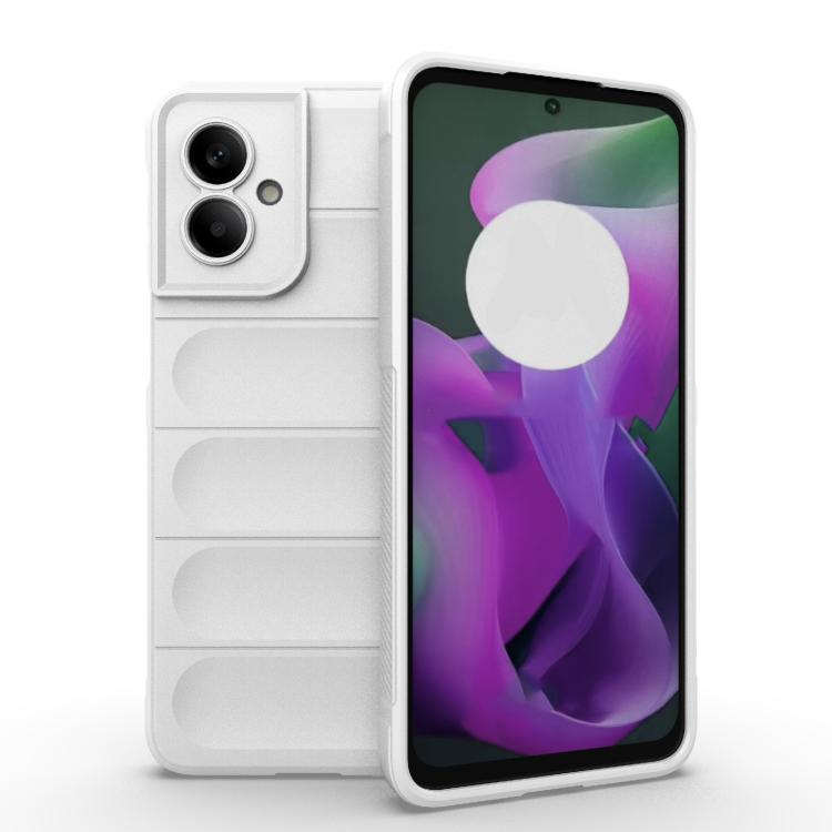 For Motorola Moto G55 5G Global Magic Shield TPU + Flannel Phone Case(White)