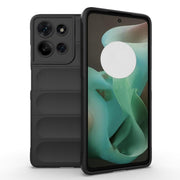 For Motorola Moto G75 5G Global Magic Shield TPU + Flannel Phone Case(Black)