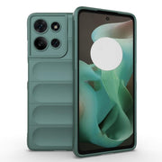 For Motorola Moto G75 5G Global Magic Shield TPU + Flannel Phone Case(Dark Green)