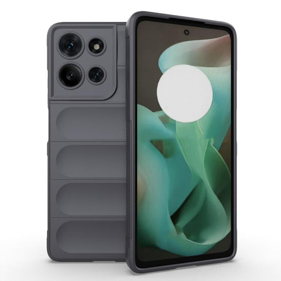 For Motorola Moto G75 5G Global Magic Shield TPU + Flannel Phone Case(Dark Grey)