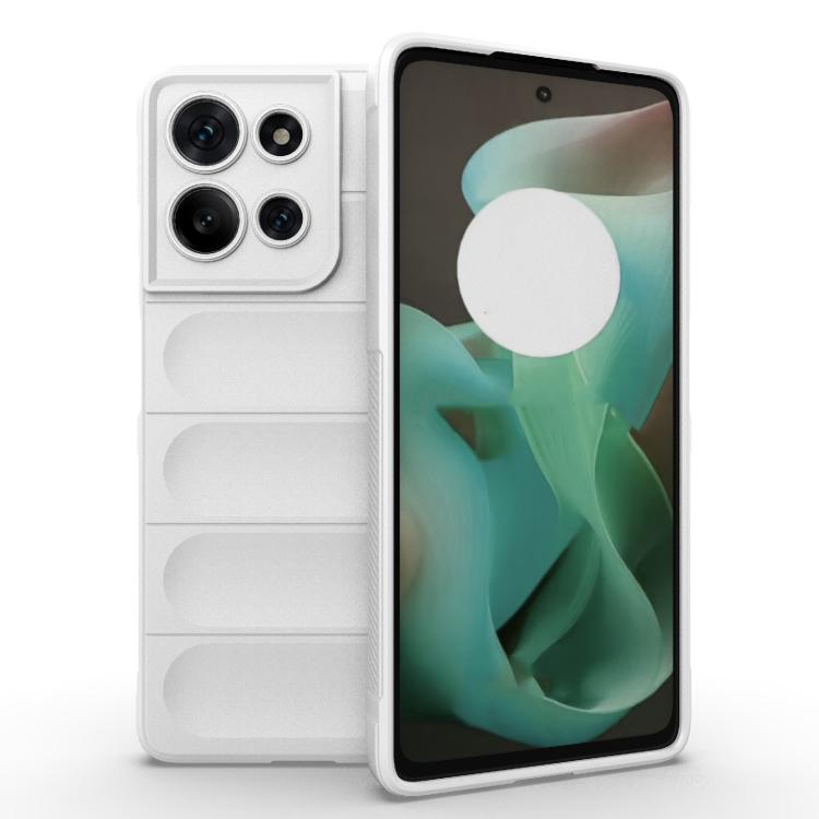 For Motorola Moto G75 5G Global Magic Shield TPU + Flannel Phone Case(White)