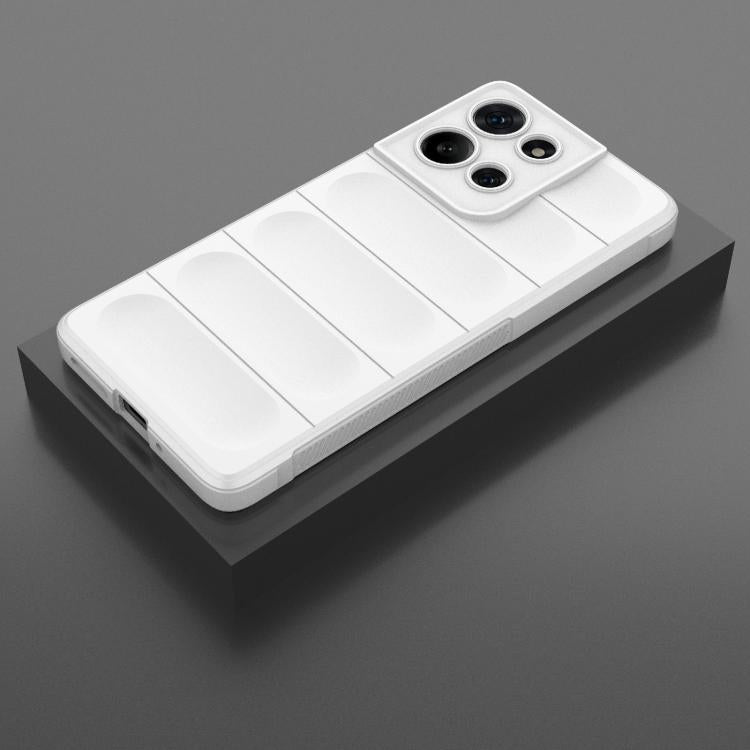 For Motorola Moto G75 5G Global Magic Shield TPU + Flannel Phone Case(White)