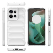 For Motorola Moto G75 5G Global Magic Shield TPU + Flannel Phone Case(White)