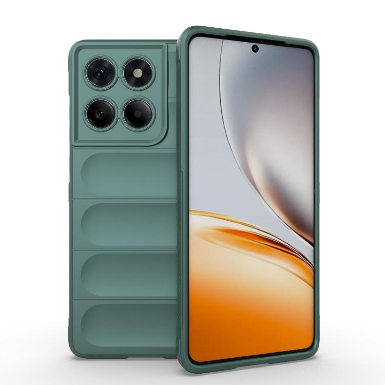 For Motorola Edge 60 Fusion 5G Global Magic Shield TPU + Flannel Phone Case(Dark Green)