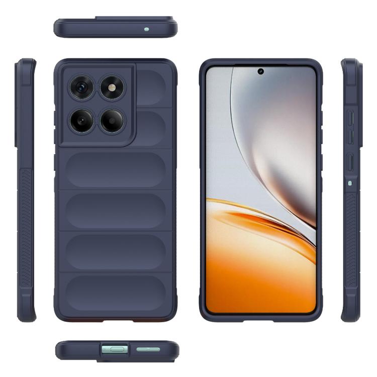 For Motorola Edge 60 Fusion 5G Global Magic Shield TPU + Flannel Phone Case(Dark Blue)