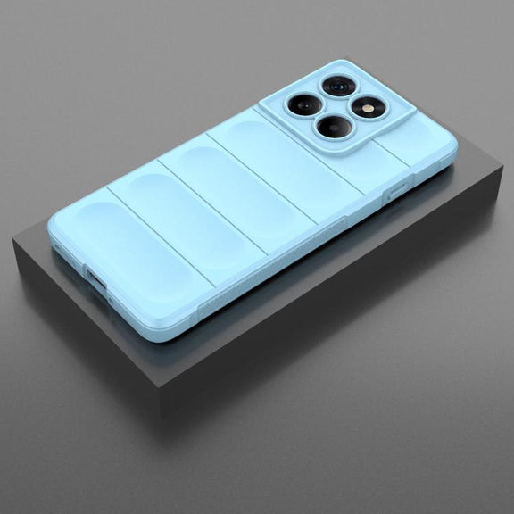 For Motorola Edge 60 Pro 5G Magic Shield TPU + Flannel Phone Case(Light Blue)