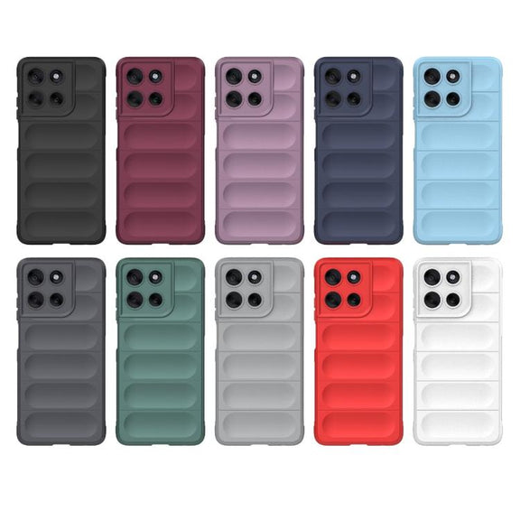 For Motorola Moto G56 5G Magic Shield TPU + Flannel Phone Case(Black)