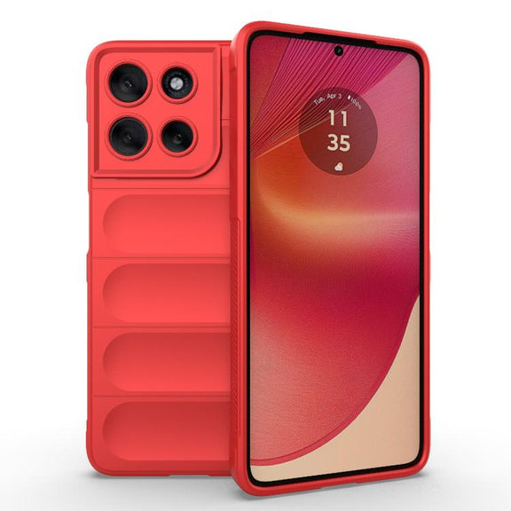 For Motorola Moto G56 5G Magic Shield TPU + Flannel Phone Case(Red)