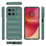 For Motorola Moto G56 5G Magic Shield TPU + Flannel Phone Case(Dark Green)