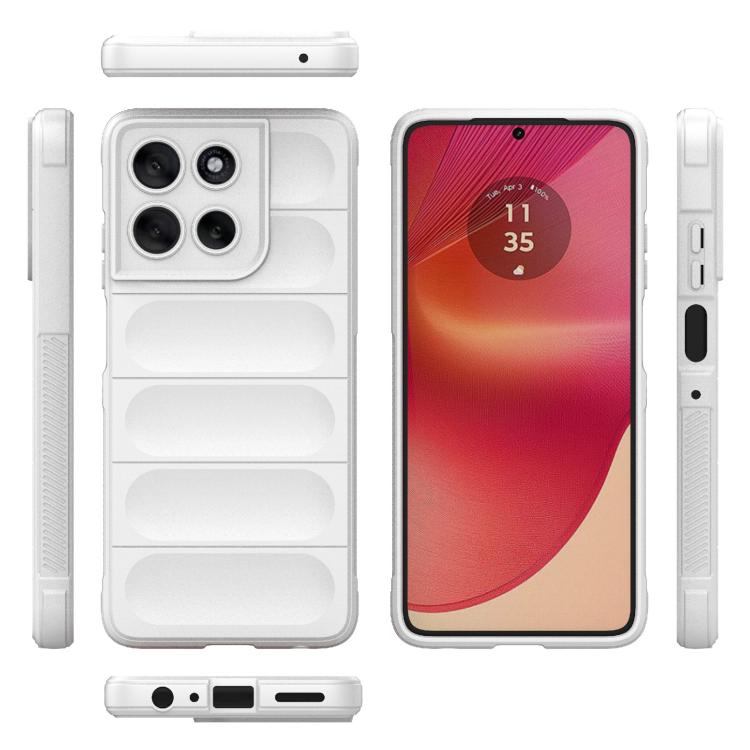 For Motorola Moto G56 5G Magic Shield TPU + Flannel Phone Case(White)