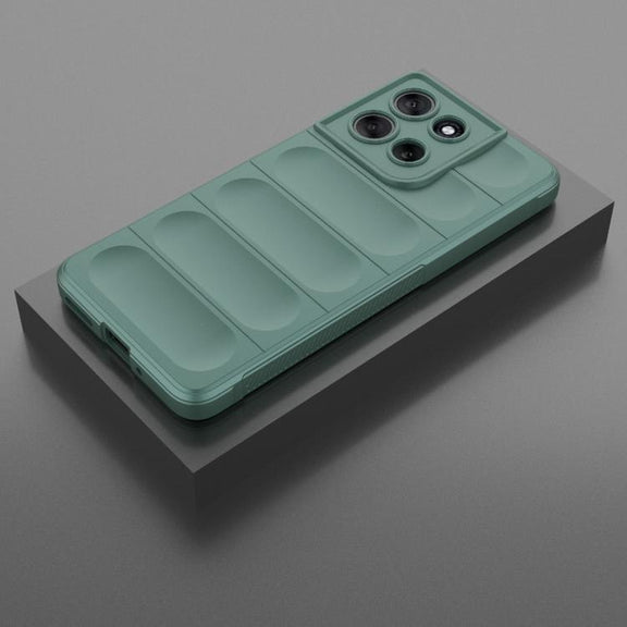 For Motorola Moto G86 5G Magic Shield TPU + Flannel Phone Case(Dark Green)